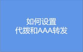 如何设置代拨和AAA转发
